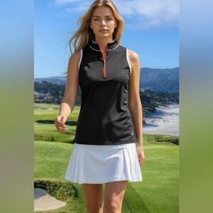 Jofit sleeveless golf Top with Red Zipper size M